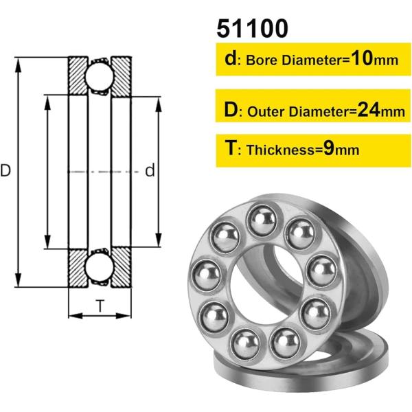 Single Row Needle Roller Thrust Bearing F4-10M 4x10x4mm for Machinery Industries