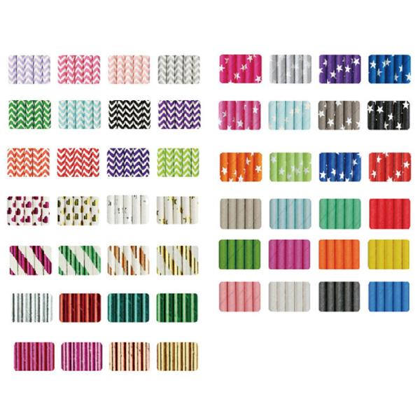 Customized Request Disposable Straw for Custom Mixed Colored Christmas Paper Straw