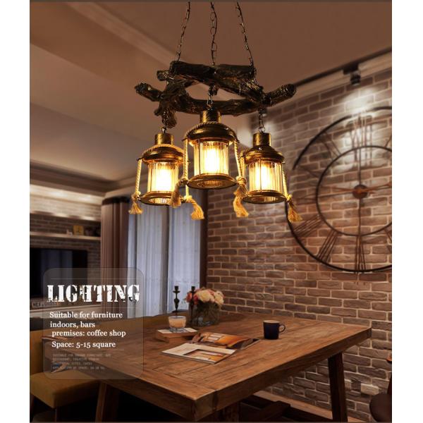 American Chandelier Loft Retro Industrial Cafe Bar Restaurant Bar Lighting Clothing Store Wooden chandelier(WH-VP-230)