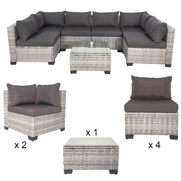 Factory 2026 Hot Sale  New Modern All-Weather PE Rattan Wicker Sectional Patio Sofa Set, Outdoor Garden Furniture