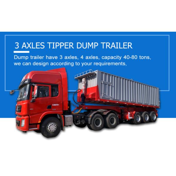 Semi-Trailer Dumper Self-dumping 3 Axle Hydraulic Tipping Trailer