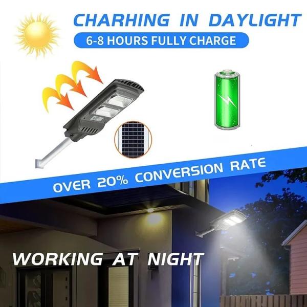 Outdoor IP65 Intelligent Solar Street Light 60W Solar Powered Motion Activated Light