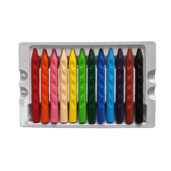 Non Toxic Washable Smooth Crayon Creative Triangle Holey Easy Hold Crayon Set