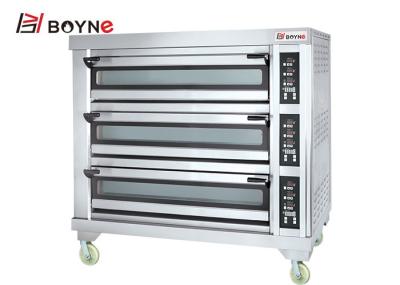 Stainless Steel High End Electric Microcomputer Commercial Three Deck Six Tray Bakery Oven