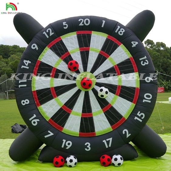 Outdoor Inflatable Soccer Darts Board With 8pcs Soccer Ball 370W Blower Support Frame For Kick Dartboard Sport Game