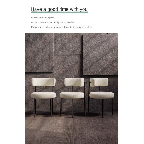 New Style Modern Luxury Fabric Dining Chairs with Metal Legs Comfortable Portable Home Bar & Bedroom Dining Room Furniture