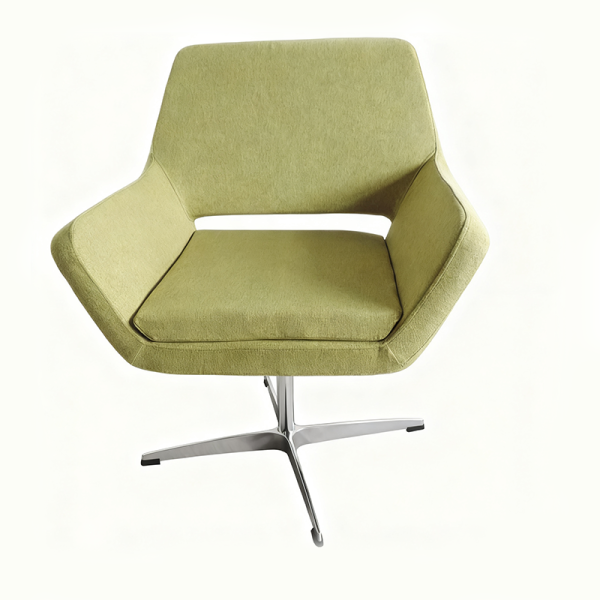 Modern Single Upholstered Leisure Sofa Chair Accent Chair for Apartment Living Room Wool Fleece Armchair Portable Metal Base