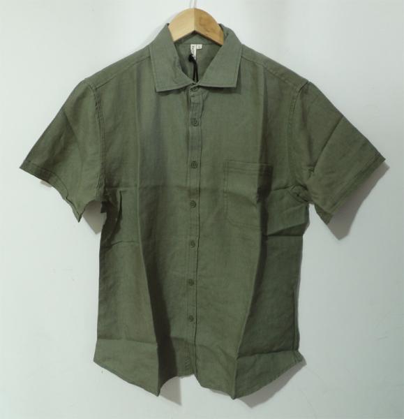 Summer 100 Percent Hemp Short Sleeve Shirts Button Placket Machine Wash