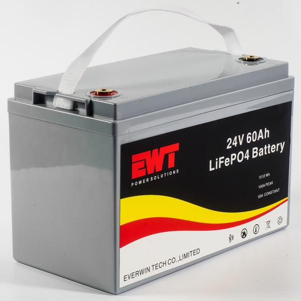 Fósforo de ferro de lítio 25,6V 60AH Bateria com Smart BMS EWT Factory Wholesale Online