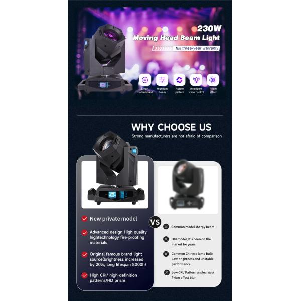 230W 7R RGBW Beam Moving Head Lights 24 Prism 17 Gobo Сценальный свет для DJ KTV Ночного клуба