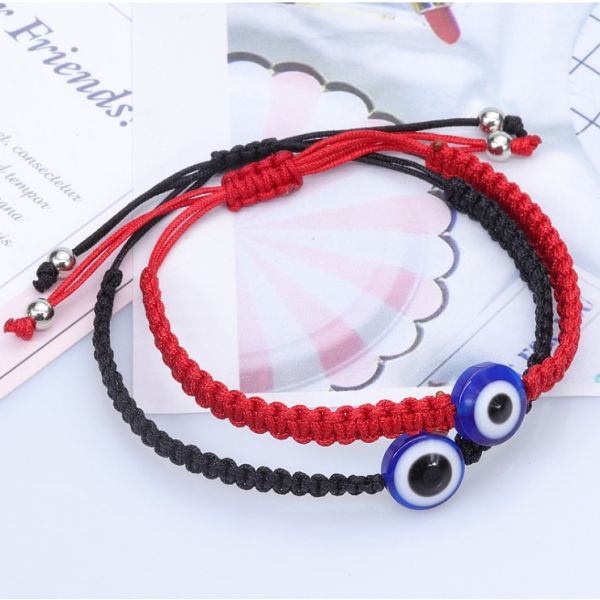 GUGEER Red Evil Eye Protection Bracelets | Lucky Charms with Adjustable Red Thread | Gift Pack for Women, Men or Children