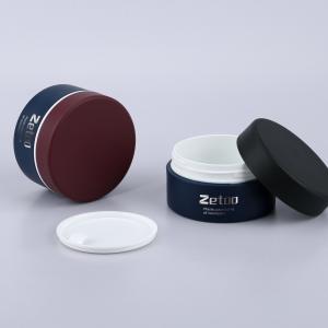 Récipient de crème cosmétique Soft Touch, pot en plastique personnalisé bicolore de 50 ml avec bouchon mat