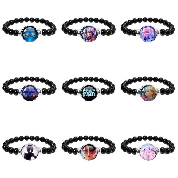 Sublimation Blank Black Stretchy Elastic Band Glass Bead Bracelet Country Flag Bracelet Palestine Lives Beaded Bracelet