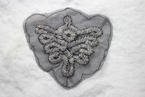Beaded patch fashion patch for dress or shoes beading embellishment