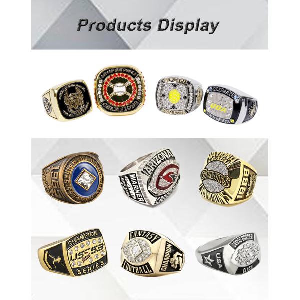 Gold Plated Customized Championship Ring , Basketball Fantasy Championship Ring