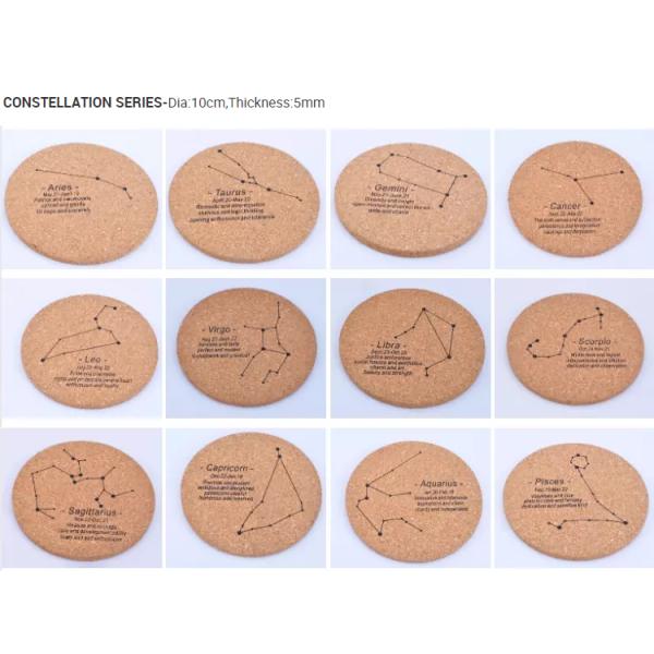 Table Decoration Accessories Must-Have Eco-Friendly Wood Cup Mat Custom Cork Coasters