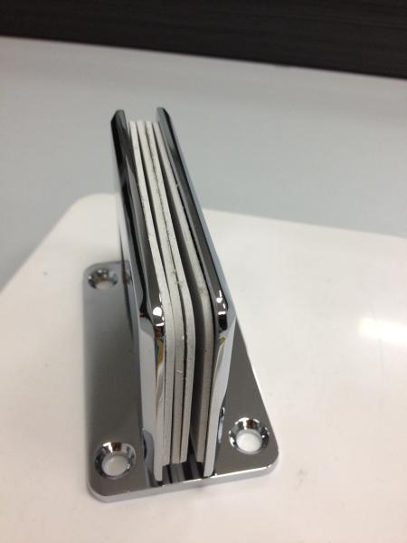 WL-8004 square double opening 90 degree heavy duty stainless steel bathroom glass clamp & glass door hardware
