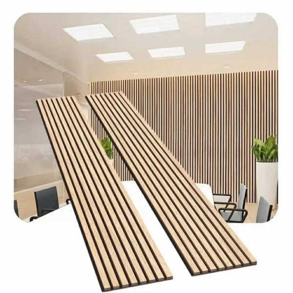 Panneaux muraux acoustiques Akupanel en bois de bambou naturel, matériaux de construction en gros