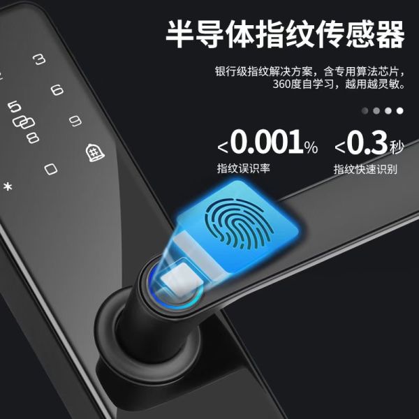 Home Security WIFI Tuya APP Smart Glass Door Lock with Fingerprint Password Card Key Unlock for Home System