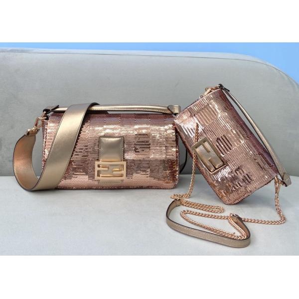 Rose Bead Piece Decoration Bling Bag Unique Shine Cross-Body Bag Baguette Bag