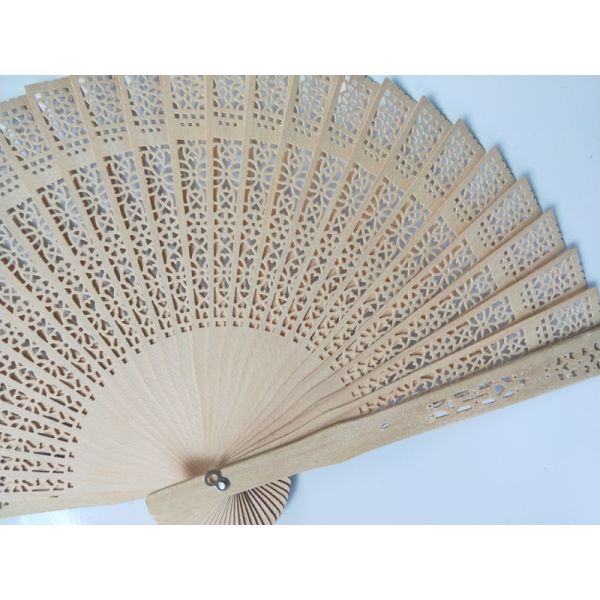 [i Am Your Fans] in Stock for Promotion and Wedding Fan Gift Favor Sunflower Hollow Out Through-Carved Wooden Hand Fan
