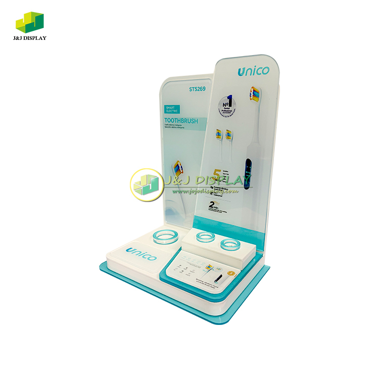 Acrylic Plastic Display Stands Customized Retail Countertop Display Supermarket Plastic Shelving Display For Toothbrush