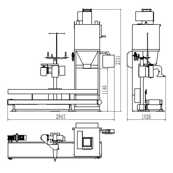 Машина EWINALL 1000kg AC380V 50HZ Semi автоматическая веся заполняя