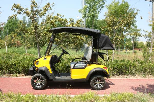 Chinese Yellow 2 Seater Electric Golf Cart Lead Acid Battery Lithium Battery Support Customized Color And LOGO