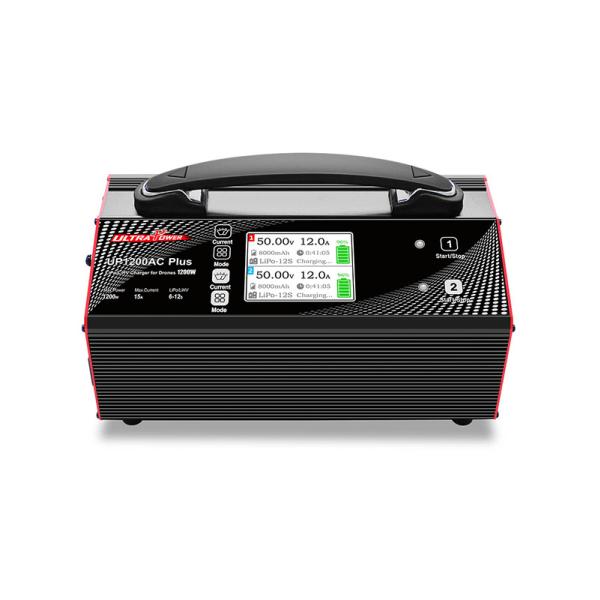 Dual Channels 1200W Output Power LiPO/LiHV Charger with 1.5A/Cell Balance Current for Big Drones