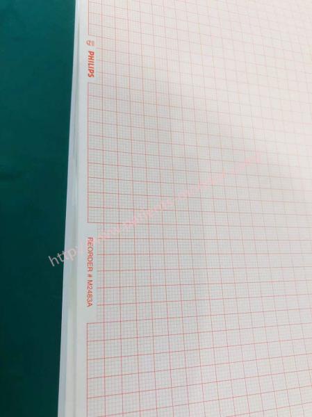 Caixa de papel térmica de gravação diagnóstica M2483A philip A4 8,5 de 8 almofadas * em 11 na grade vermelha para TC10 TC20 TC30 TC40 TC50