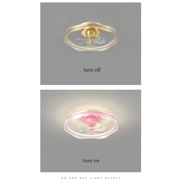 Modern Simple Children'S Room Bedroom Room Ceiling Light Integrated Frequency Conversion Silent Fan Light