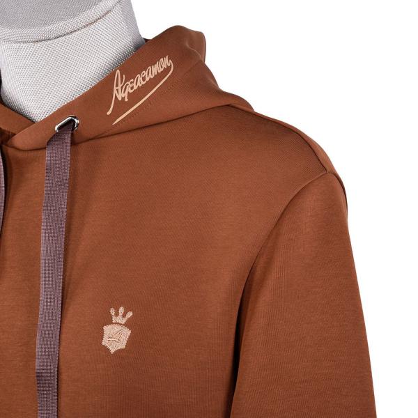 Custom Men'S Hoodies Sweatshirts Winter Autumn Brown Anti Shrink With Logo