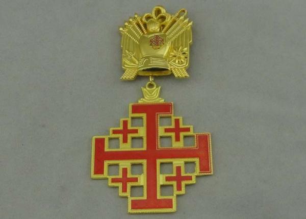 3D Gold Custom Medal Awards , Zinc Alloy Synthetic Enamel Medal