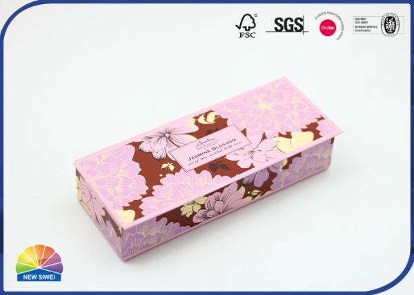 Caixa de presente com tampa articulada rosa clássico Estojo de lápis estilo barroco Embalagem para joias