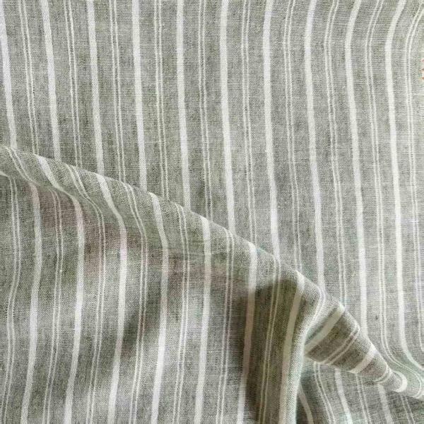 Polyester Plain Weaving Stripe Pattern Hand Feel Imitate Linen