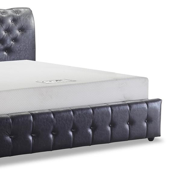 Latest Metal Designs Upholstered Velvet Black  Double Single Wood Bed