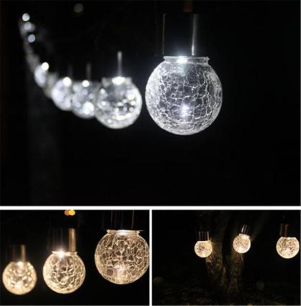 6cm Solar Powered LED Ground Lights 5W Colour Changing Crackle Ball