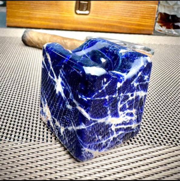 Cloisonne Blue Cigar Rest Holder Marble Cigar Rest Wear Resistant Polished