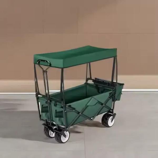 4 Wheels Foldable Shopping Wagon Convenient Folding Cart for General and Easy Transport