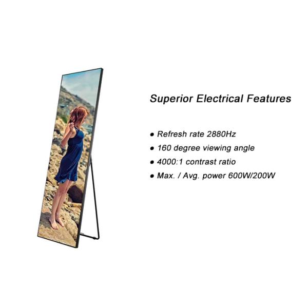 Movable Indoor Led Poster Display Screen Panels for ads in Shopping centre