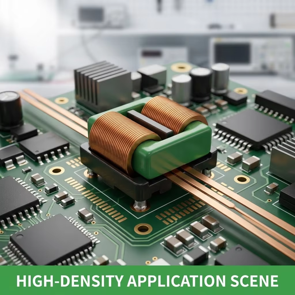 ZXY-T1515 20mH High Power Common Mode Inductor with Vertical Structure and Flat Wire Winding for EMI Filtering