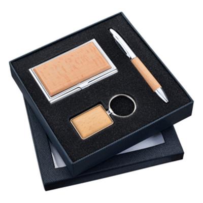 Corporate Promotional Business Gifts Cardholder Key Chain Ballpoint Pen Set