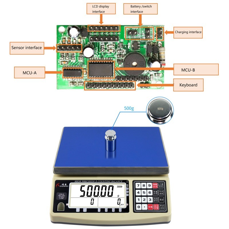 Supermarket High Precision 24-Bit ADC Electronic Scale Hardware 20.7-Bit