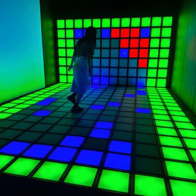 Portable LED Floor Interactive Light up Activate Game Room Panels 200 Games Programs 30x30cm
