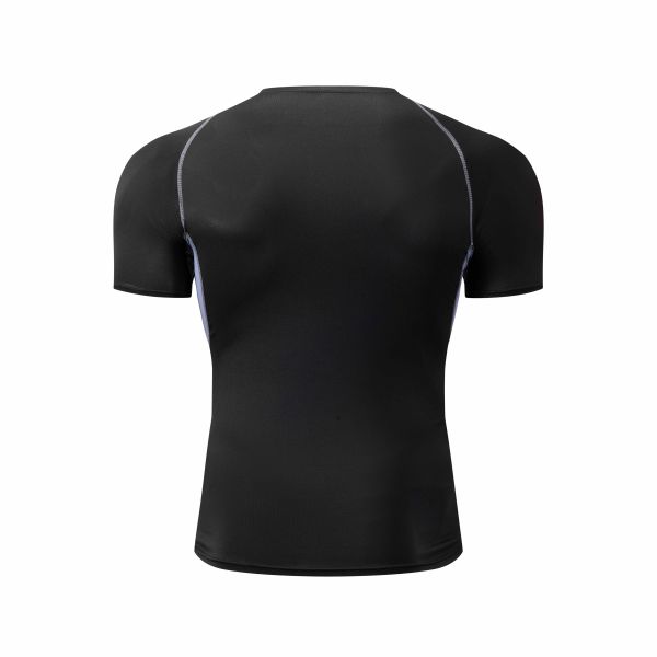 Men's Contrast Stitch Raglan Sleeve Compression Workout T Shirt for Activewear