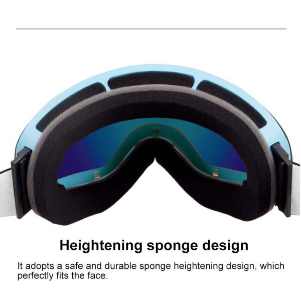 Colour Plating Snow Glasses Ski Goggles with 3 Layers Foam and Custom Color Lenses