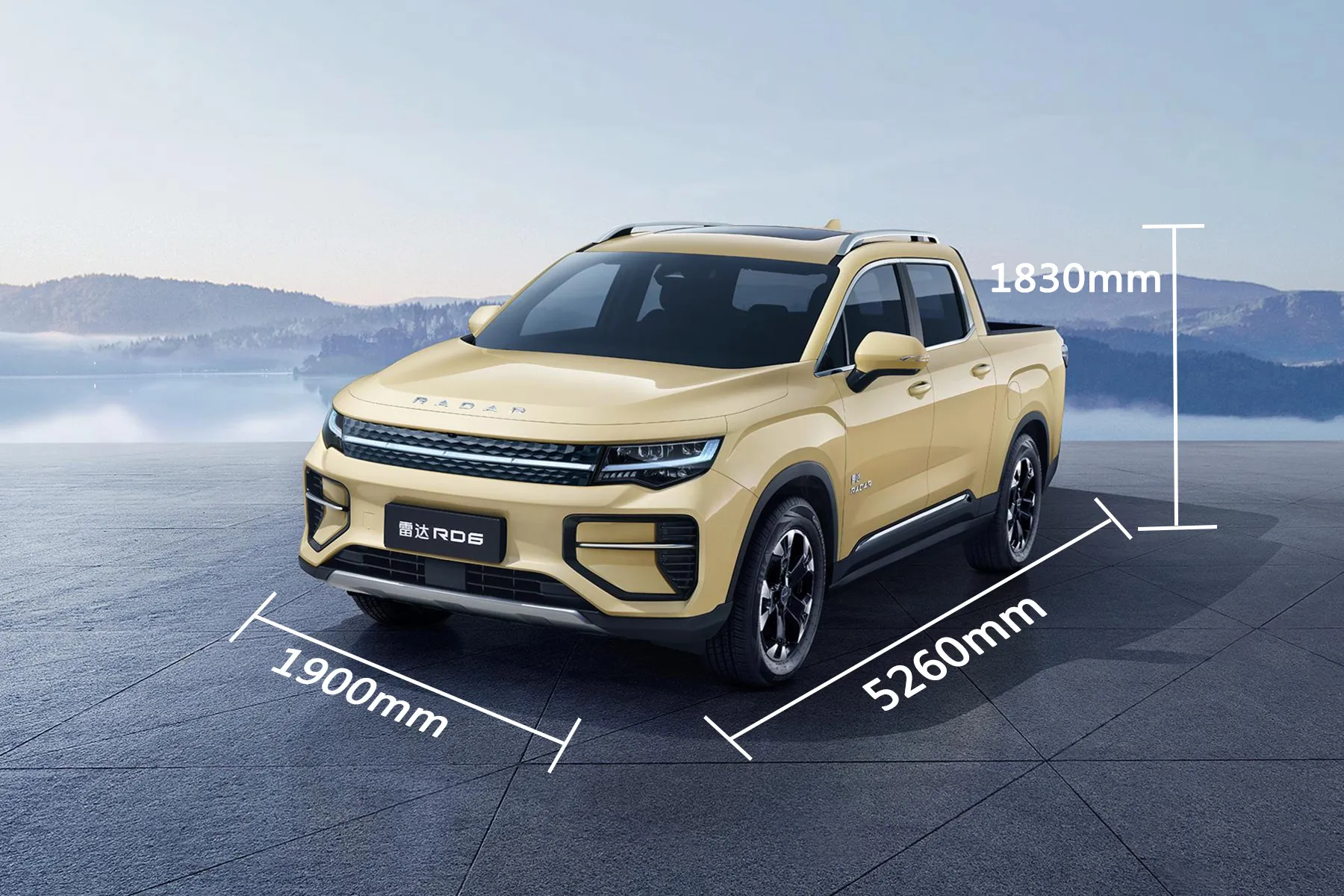 Быстрый ход 185km/H грузового пикапа 400Km радиолокатора RD6 EV Geely долгосрочный
