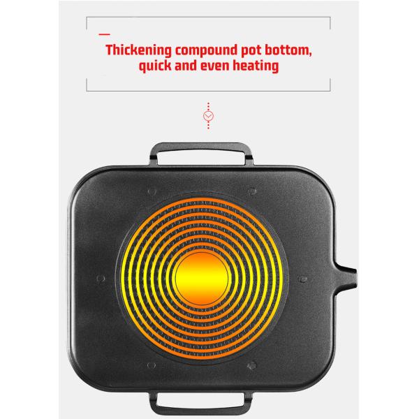 Разделенный прямоугольником лоток гриля Stovetop газа индукции для БАРБЕКЮ без крышки бака
