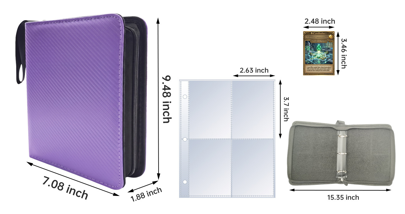 Trading Card Binder with 400 Pocket Capacity for TCG Sports Cards Collectibles