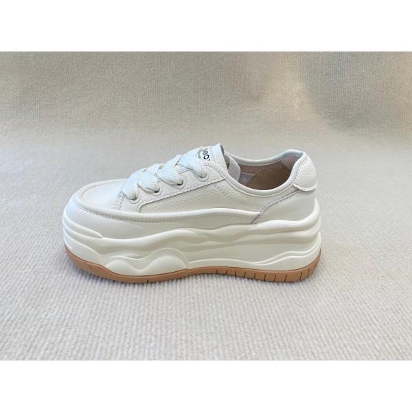 Women white espadrilles sneakers in summer autumn with authentic leather and casual